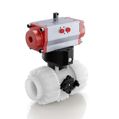 VKDOAF/CP DA - Pneumatisch betätigter DUAL BLOCK® Kugelhahn DN 10:50