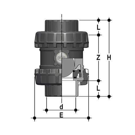 SXEIV - Valvola di ritegno bighiera Easyfit a sfera DN 65:100