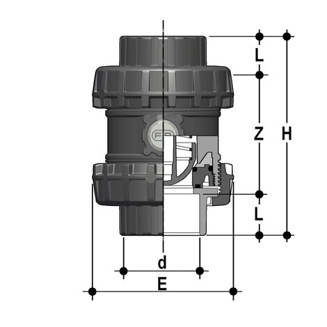 SSEAC/PTFE - Easyfit-Federrückschlagventil DN 65:100
