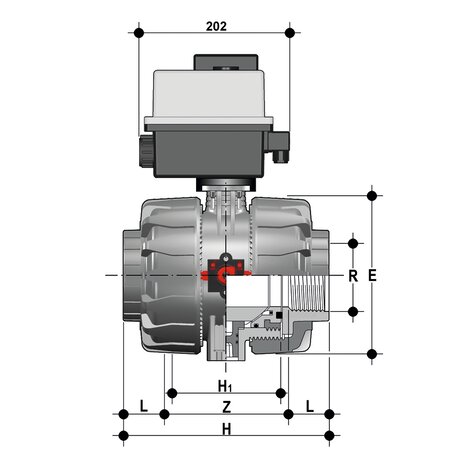 VKDGV/CE 24 V AC/DC - Elektrisch betätigter Kugelhahn DN 65:100