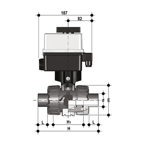 VKRBM/CE 90-240 V AC 4-20 mA - vanne de régulation à sphère DN 10:50