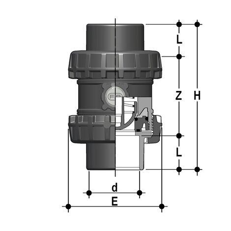 SSEJV/A316 - Valvola di ritegno bighiera Easyfit a molla DN 65:100