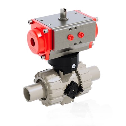 VKDBM/CP NO - Pneumatisch betätigter DUAL BLOCK® Kugelhahn DN 10:50