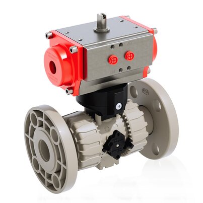 VKDOM/CP DA - Pneumatically actuated DUAL BLOCK® 2-way ball valve DN 10:50