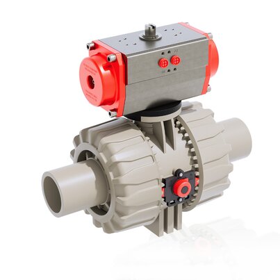 VKDBM/CP NO - DUAL BLOCK® 2-Weg-Kugelhahn pneumatisch betätigt DN 65:100