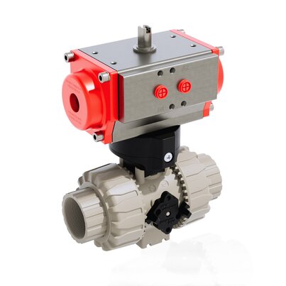 VKDFM/CP NO - Vanne à boisseau sphérique DUAL BLOCK® à commande pneumatique DN 10:50