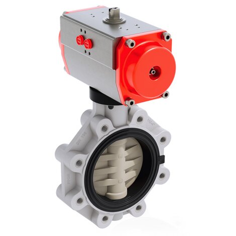 FKOM/CP NC LUG ISO-DIN - Vanne papillon à commande pneumatique DN 80:200