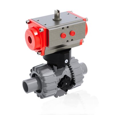 VKDDC/CP NO - DUAL BLOCK® 2-Weg-Kugelhahn pneumatisch betätigt DN 10:50