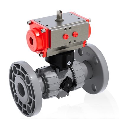 VKDOAC/CP NO - Pneumatisch betätigter 2-Wege DUAL BLOCK® Kugelhahn DN 10:50