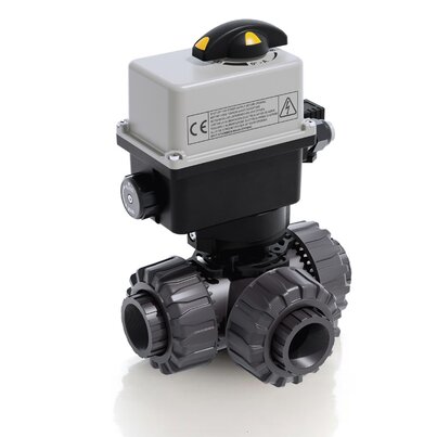 TKDFV/CE 24 V AC/DC - Electrically actuated DUAL BLOCK® 3-way ball valve DN 10:50