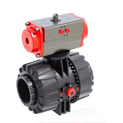 VKDFV/CP DA - DUAL BLOCK® Vanne à bille à 2 voies à commande pneumatique DN 65:100
