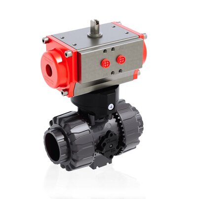 VKDLV/CP DA - Valvola a sfera a 2 vie DUAL BLOCK® a comando pneumatico DN 10:50