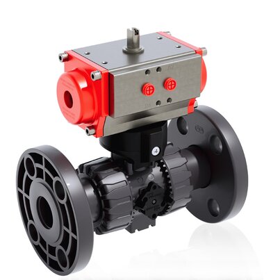 VKDOAV/CP DA - Pneumatisch betätigter DUAL BLOCK® Kugelhahn DN 10:50