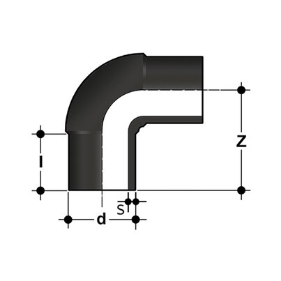<P>Bend 90°, PE 100, SDR 11, short</P>