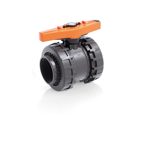 Render della valvola a sfera a 2 vie Easyfit VXEFV - DN 65:100 in PVC-U