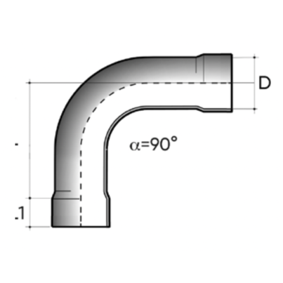 Curva termoformata R=1,5D 90° F/F PN10