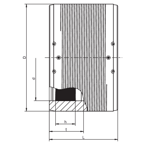 Coupler without inner stop, SDR 9