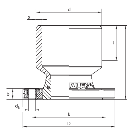 Full faced reduced spigot flange