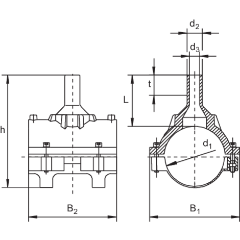 Sella con estremità a spigot, SDR 11