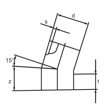 Curva per acque reflue a 15° (raccordo)