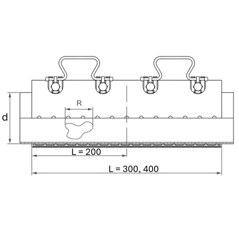 FRIACLAMP Morsetto di riparazione in acciaio inox, pezzo unico