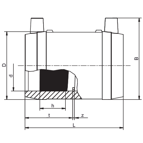 Coupler without inner stop, SDR 9
